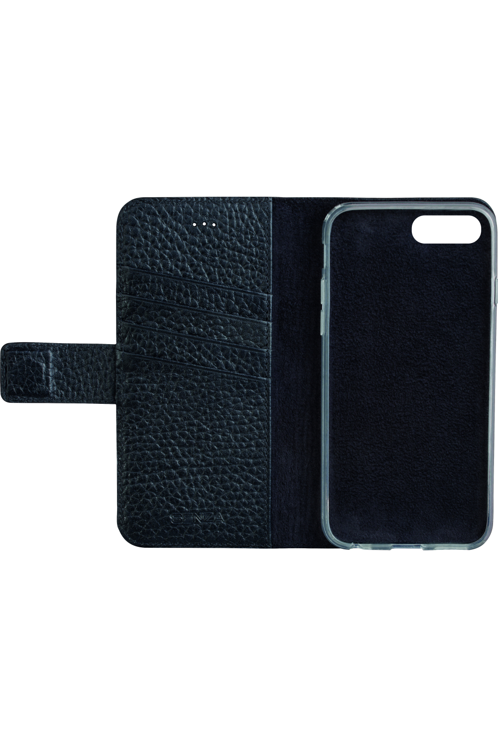 Senza Exquisite Leather Wallet Apple Iphone 7 Plus/8 Plus Intense Black - Afbeelding 2