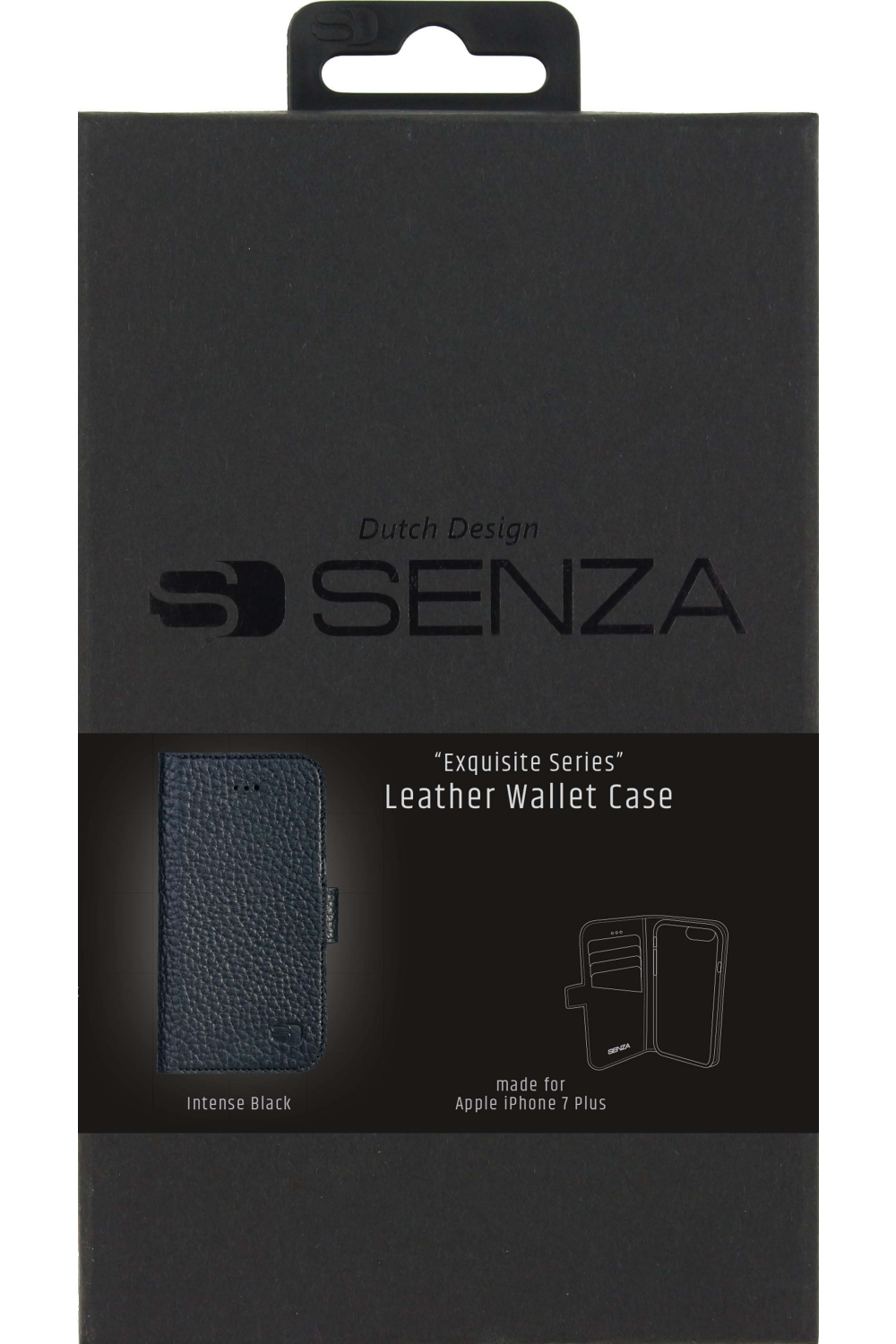 Senza Exquisite Leather Wallet Apple Iphone 7 Plus/8 Plus Intense Black - Afbeelding 4