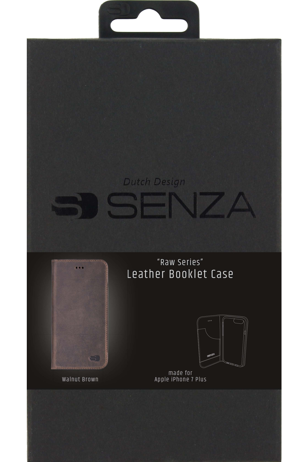 Senza Raw Leather Booklet Apple Iphone 7 Plus/8 Plus Walnut Brown - Afbeelding 5