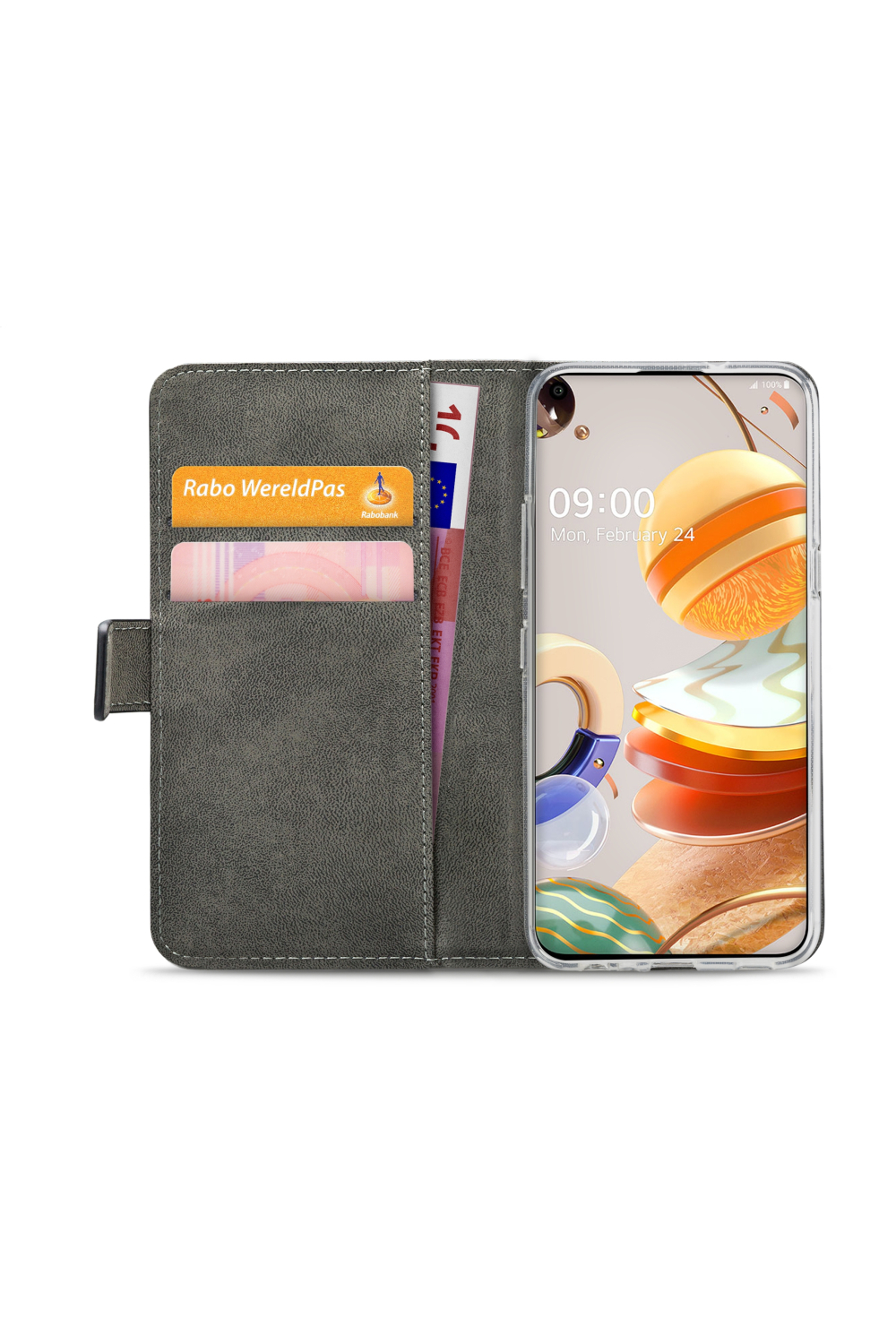 Mobilize Classic Gelly Wallet Book Case Lg K61 Black - Afbeelding 4