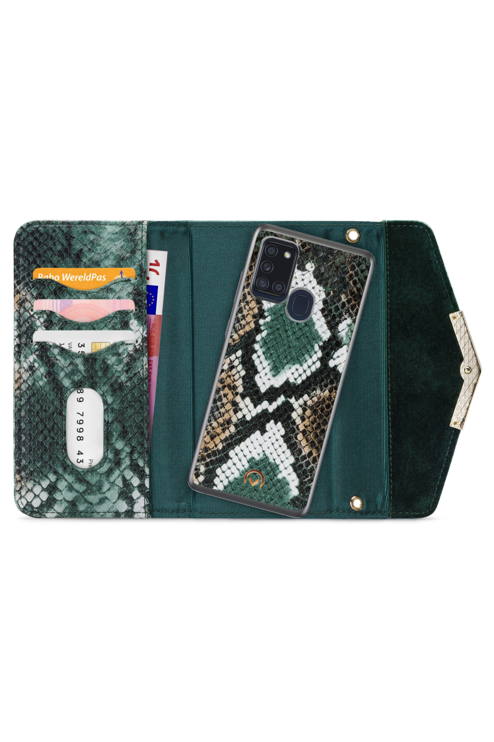 Mobilize 2In1 Gelly Velvet Clutch For Samsung Galaxy A21S Green Snake - Afbeelding 4