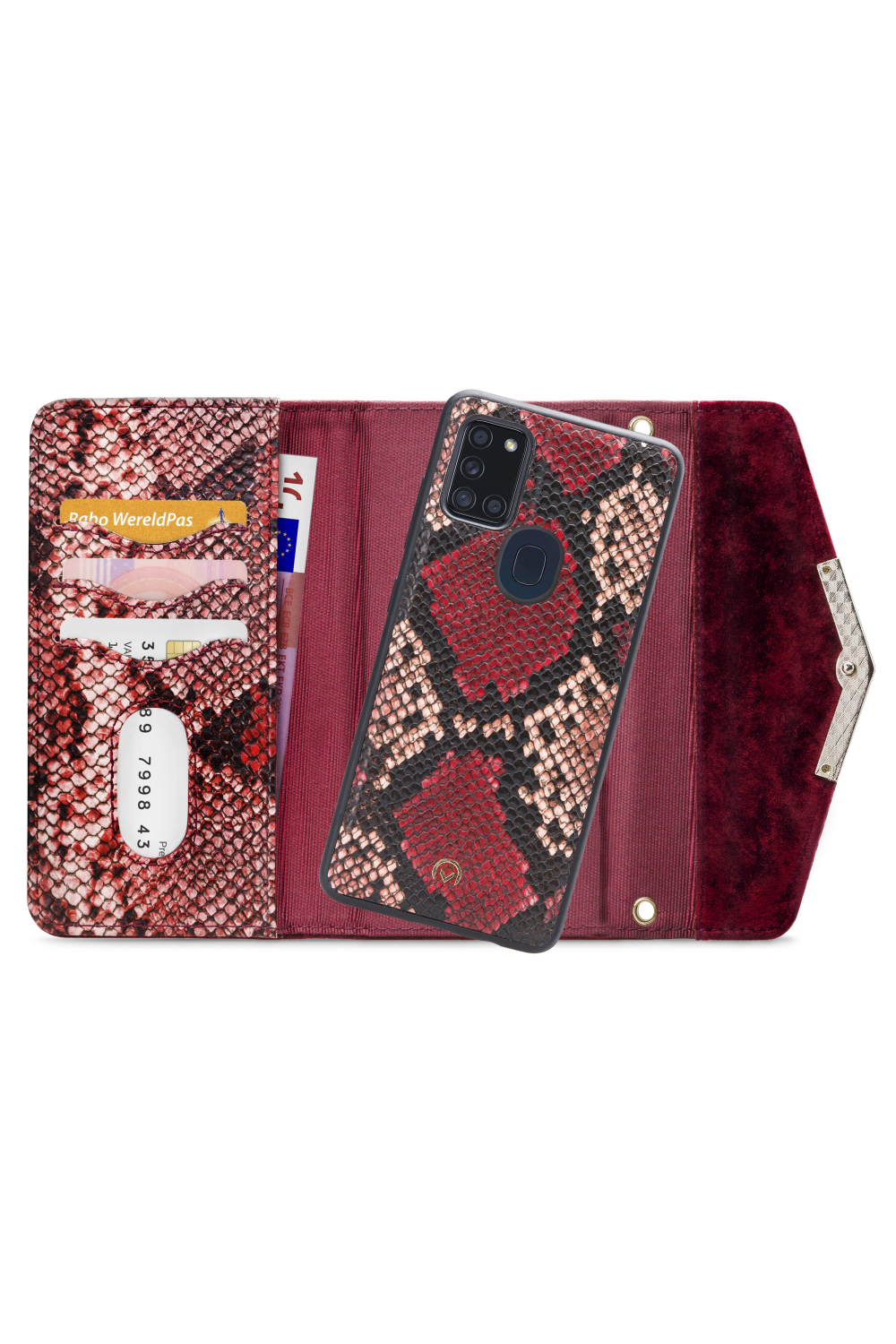 Mobilize 2In1 Gelly Velvet Clutch For Samsung Galaxy A21S Red Snake - Afbeelding 4