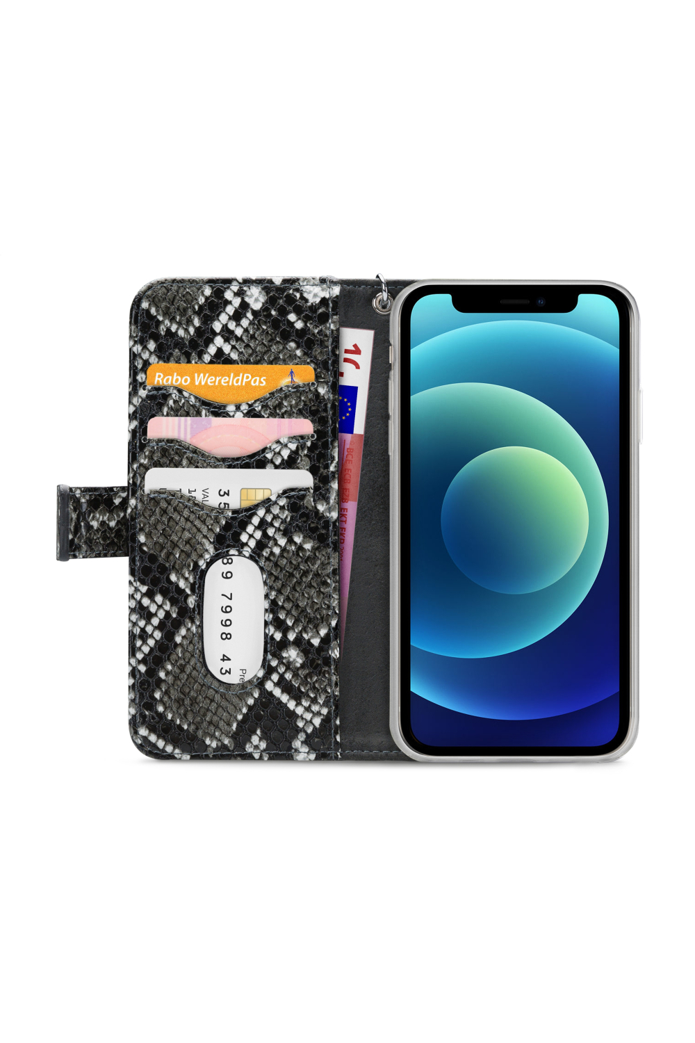 Mobilize 2In1 Magnet Zipper Case Apple Iphone 12 Mini Black/Snake - Afbeelding 3