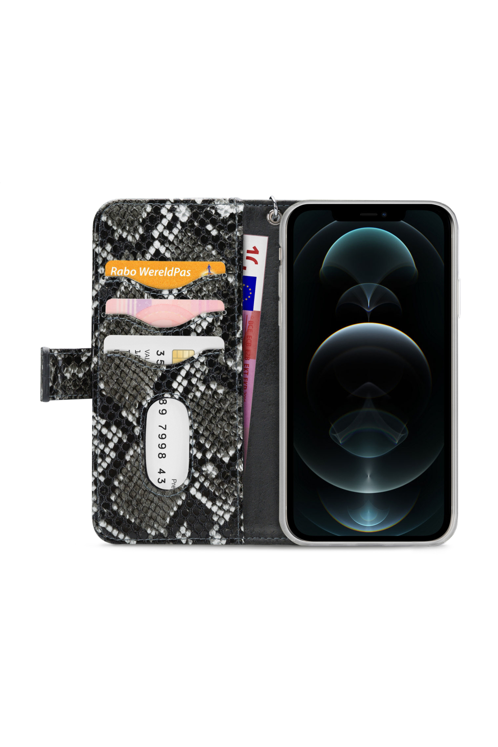 Mobilize 2In1 Magnet Zipper Case Apple Iphone 12 Pro Max Black/Snake - Afbeelding 3