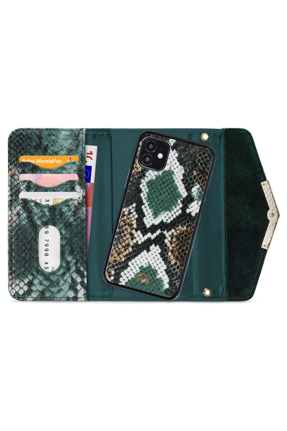 Mobilize 2In1 Gelly Velvet Clutch For Apple Iphone 12 Mini Green Snake - Afbeelding 4