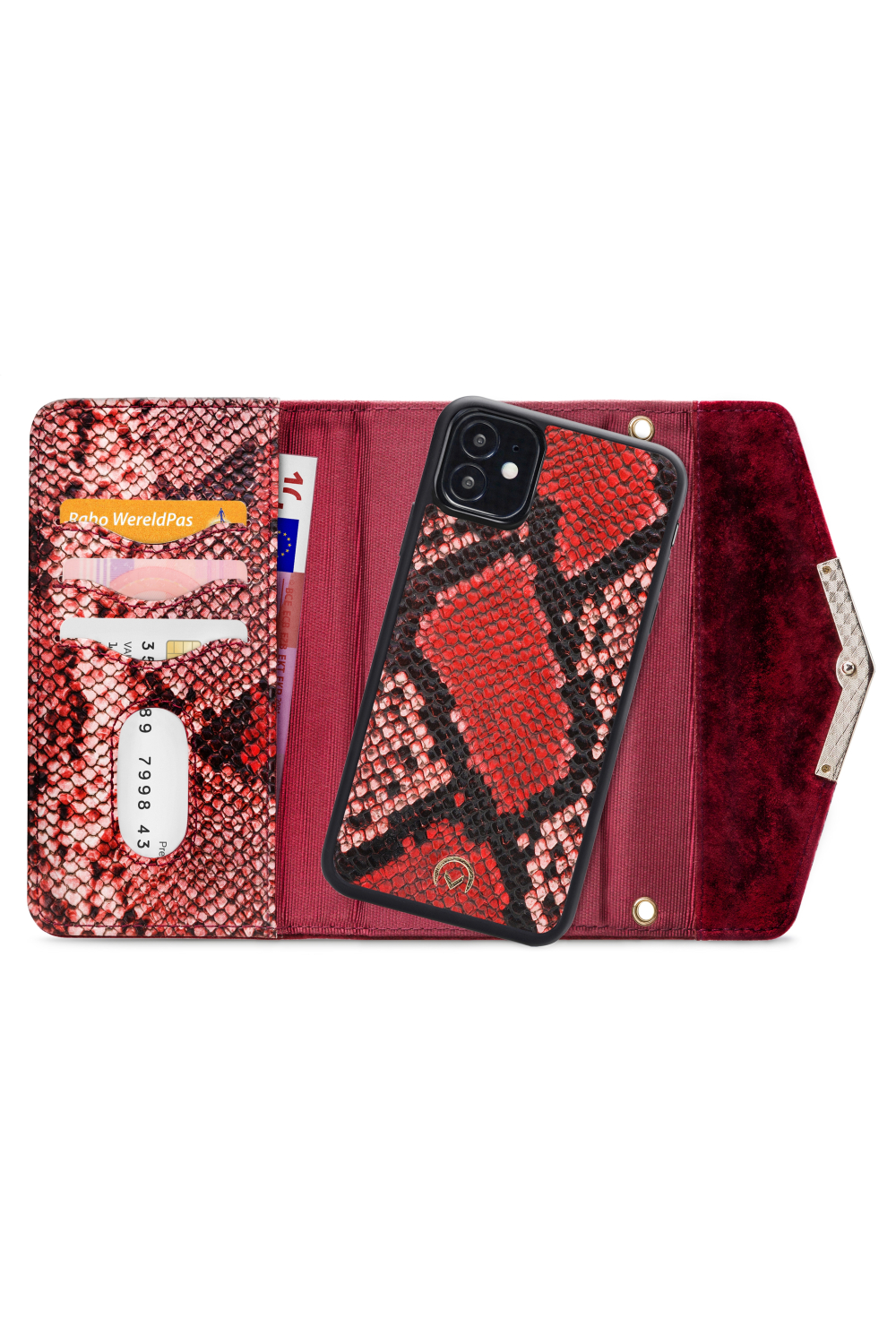 Mobilize 2In1 Gelly Velvet Clutch For Apple Iphone 12 Mini Red Snake - Afbeelding 4