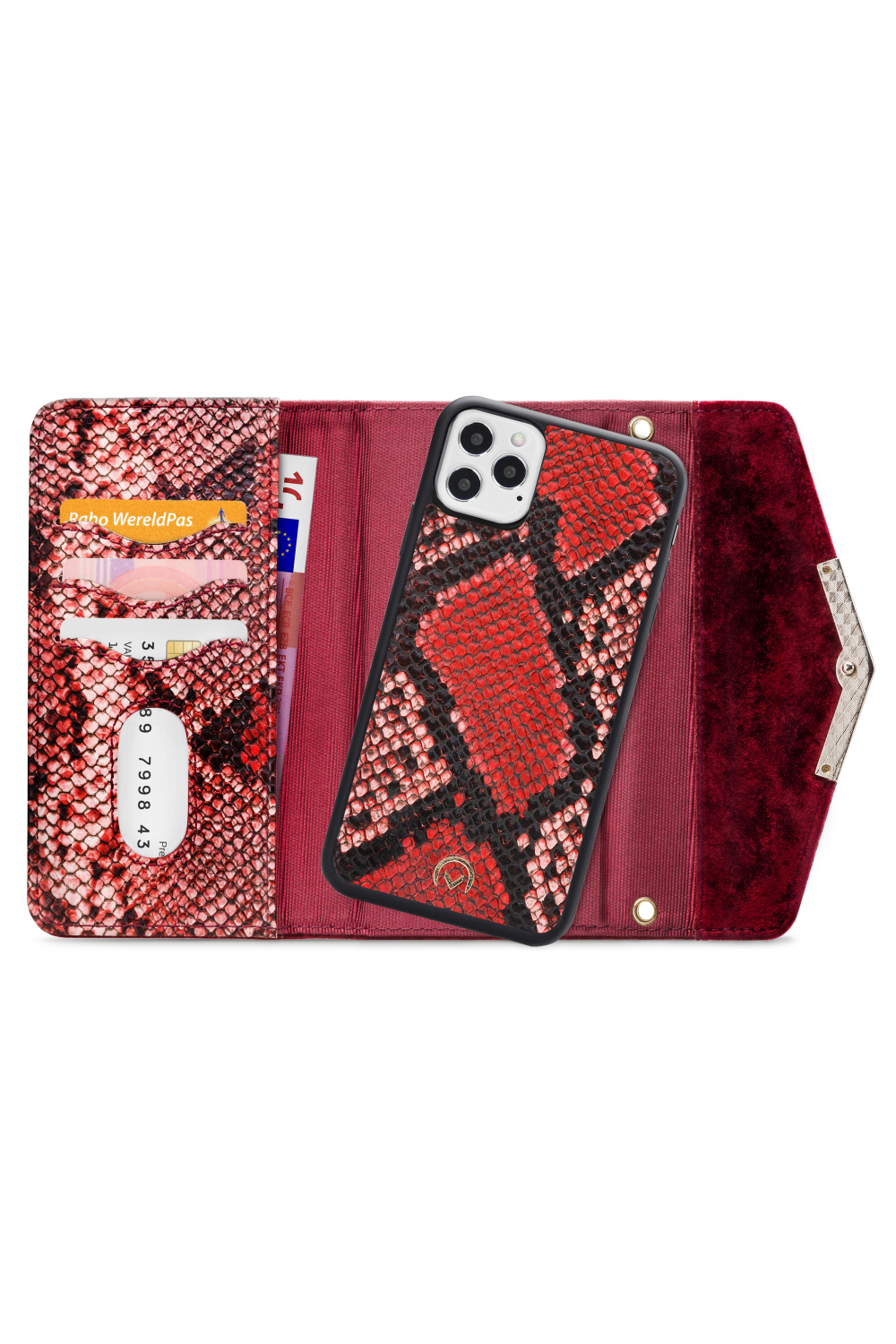 Mobilize 2In1 Gelly Velvet Clutch For Apple Iphone 12/12 Pro Red Snake - Afbeelding 4