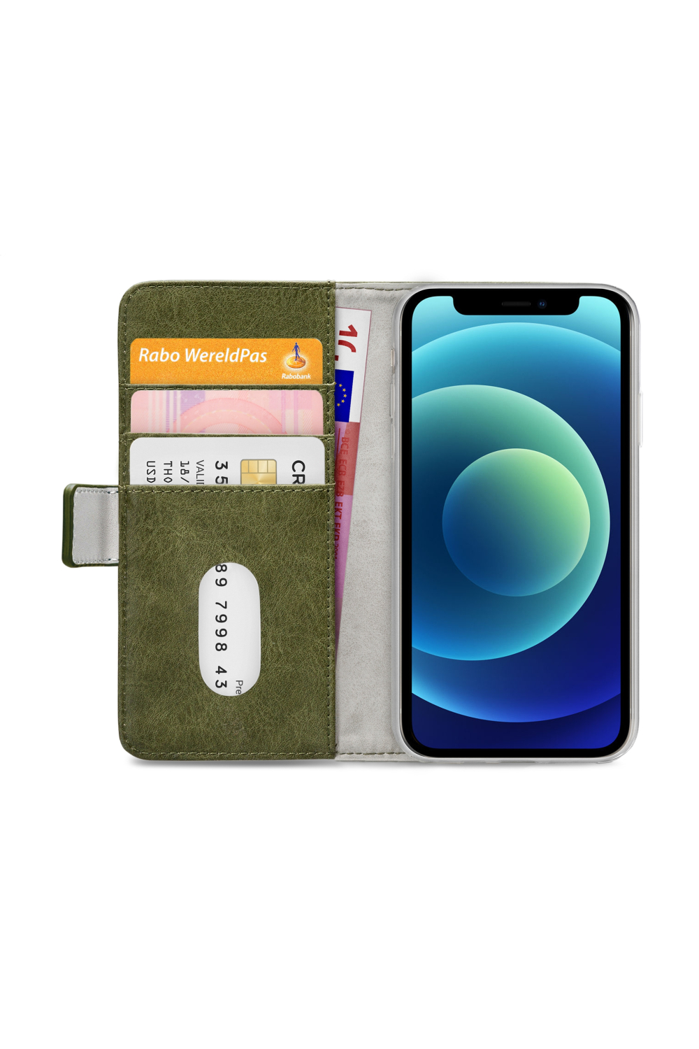 Mobilize Elite Gelly Wallet Book Case Apple Iphone 12 Mini Green - Afbeelding 4