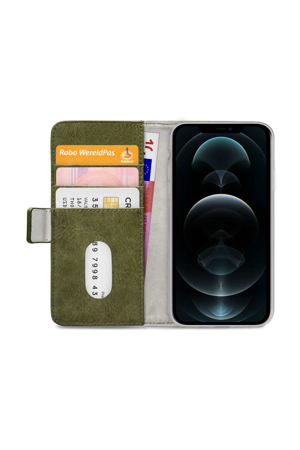 Mobilize Elite Gelly Wallet Book Case Apple Iphone 12 Pro Max Green - Afbeelding 4
