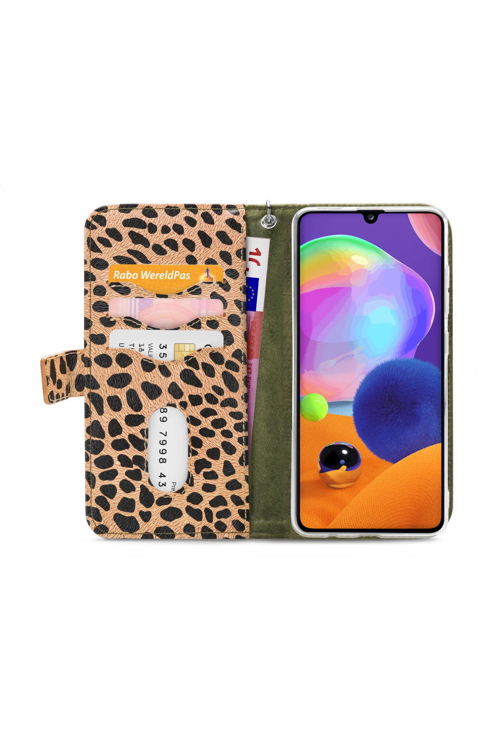 Mobilize 2In1 Gelly Zipper Case Samsung Galaxy A31 Olive/Leopard - Afbeelding 3