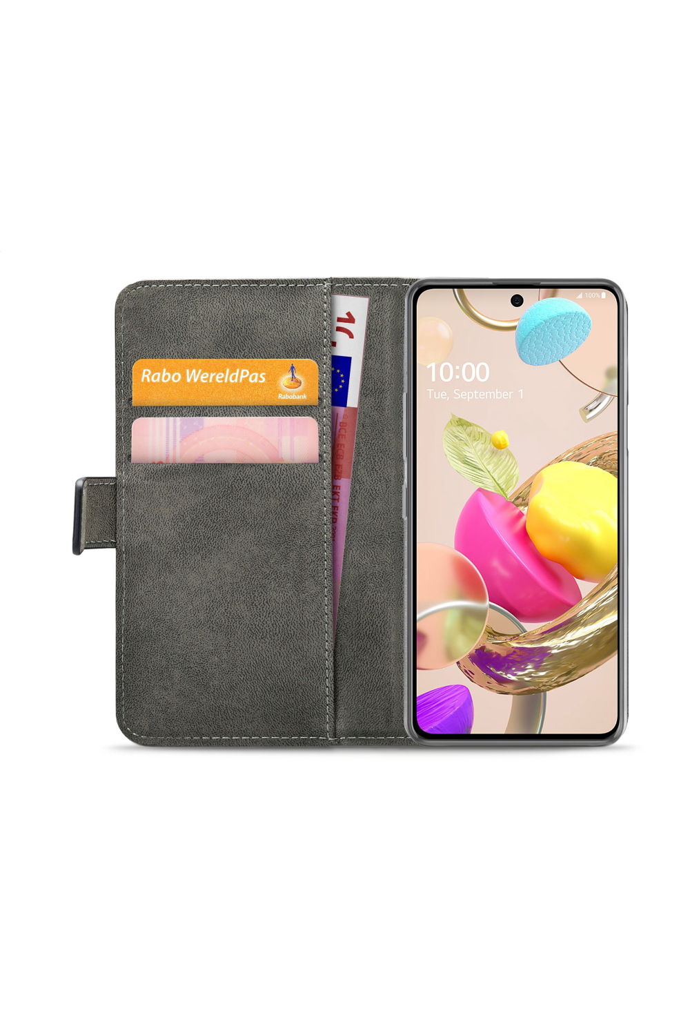 Mobilize Classic Gelly Wallet Book Case Lg K42 Black - Afbeelding 4