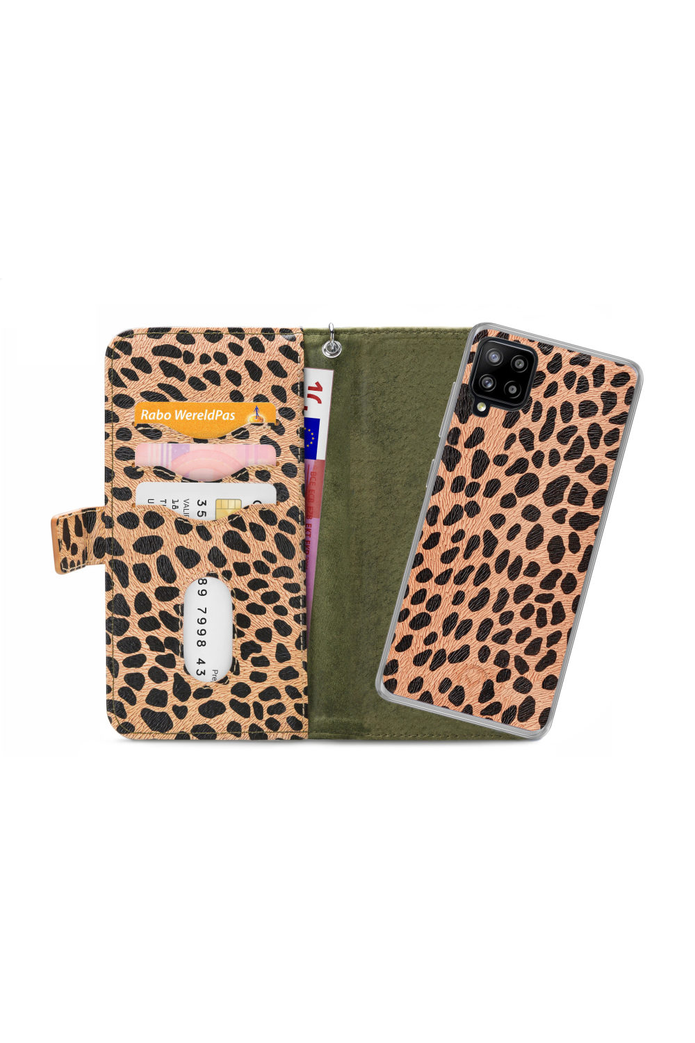 Mobilize 2In1 Magnet Zipper Case Samsung Galaxy A42/A42 5G Olive/Leopard - Afbeelding 4