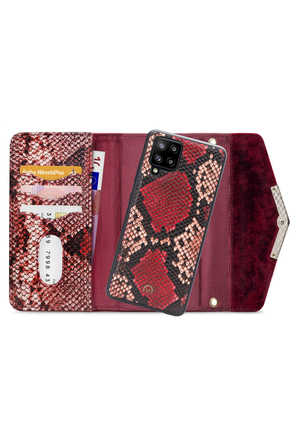 Mobilize 2In1 Gelly Velvet Clutch For Samsung Galaxy A42/A42 5G Red Snake - Afbeelding 4