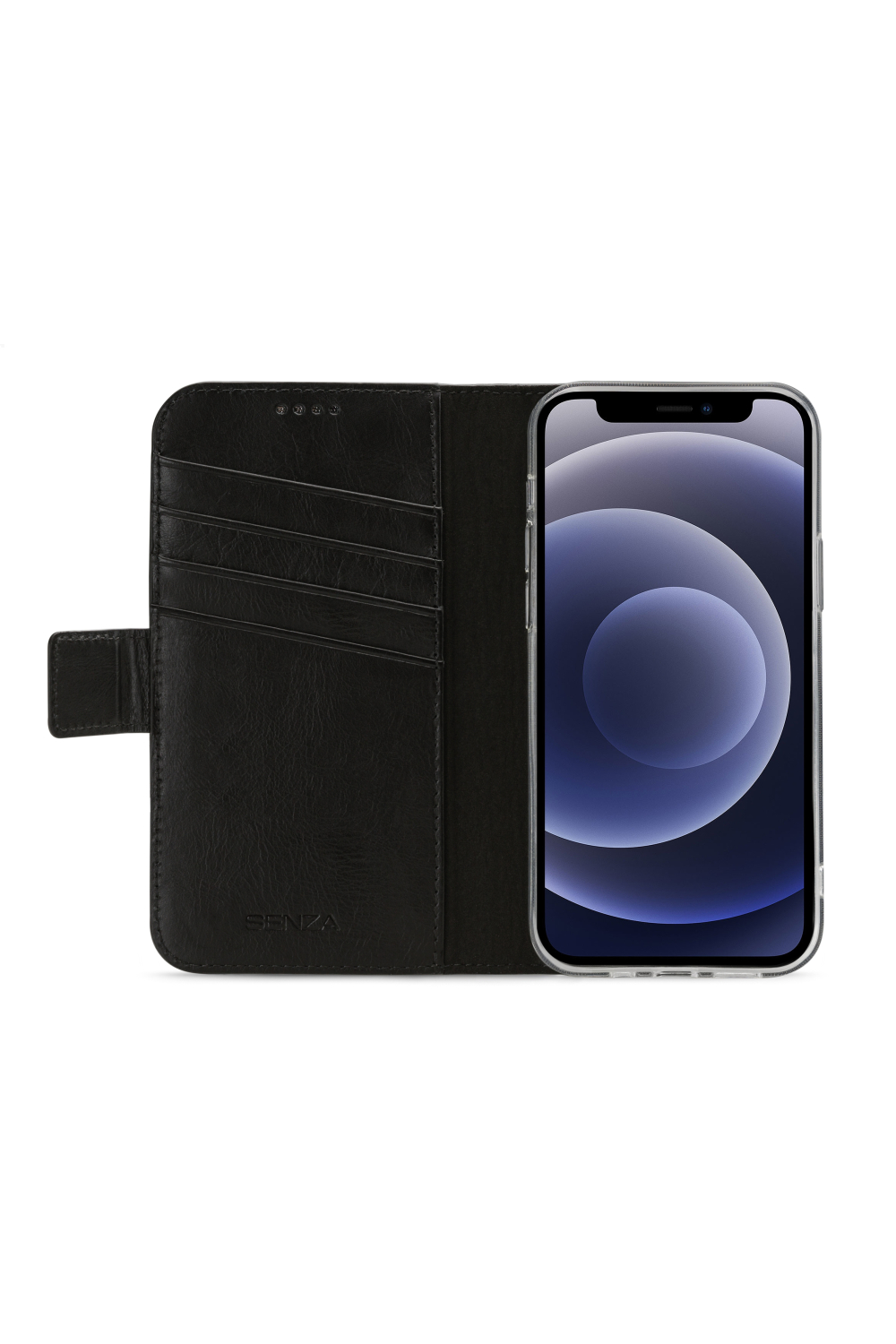 Senza Pure Leather Wallet Apple Iphone 12 Mini Deep Black - Afbeelding 2