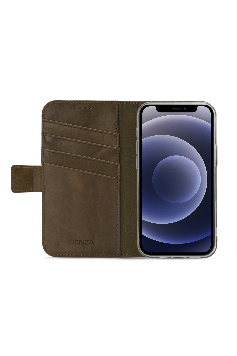 Senza Desire Leather Wallet Apple Iphone 12 Mini Burned Olive - Afbeelding 2