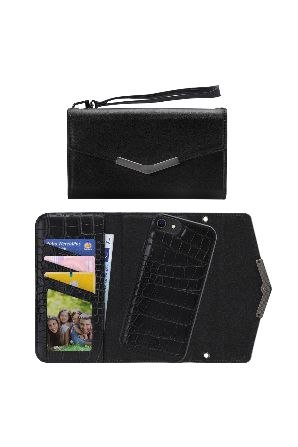 Mobilize 2In1 Elegant Magnet Clutch Apple Iphone 6/6S/7/8/Se (2020/2022) Black Croco