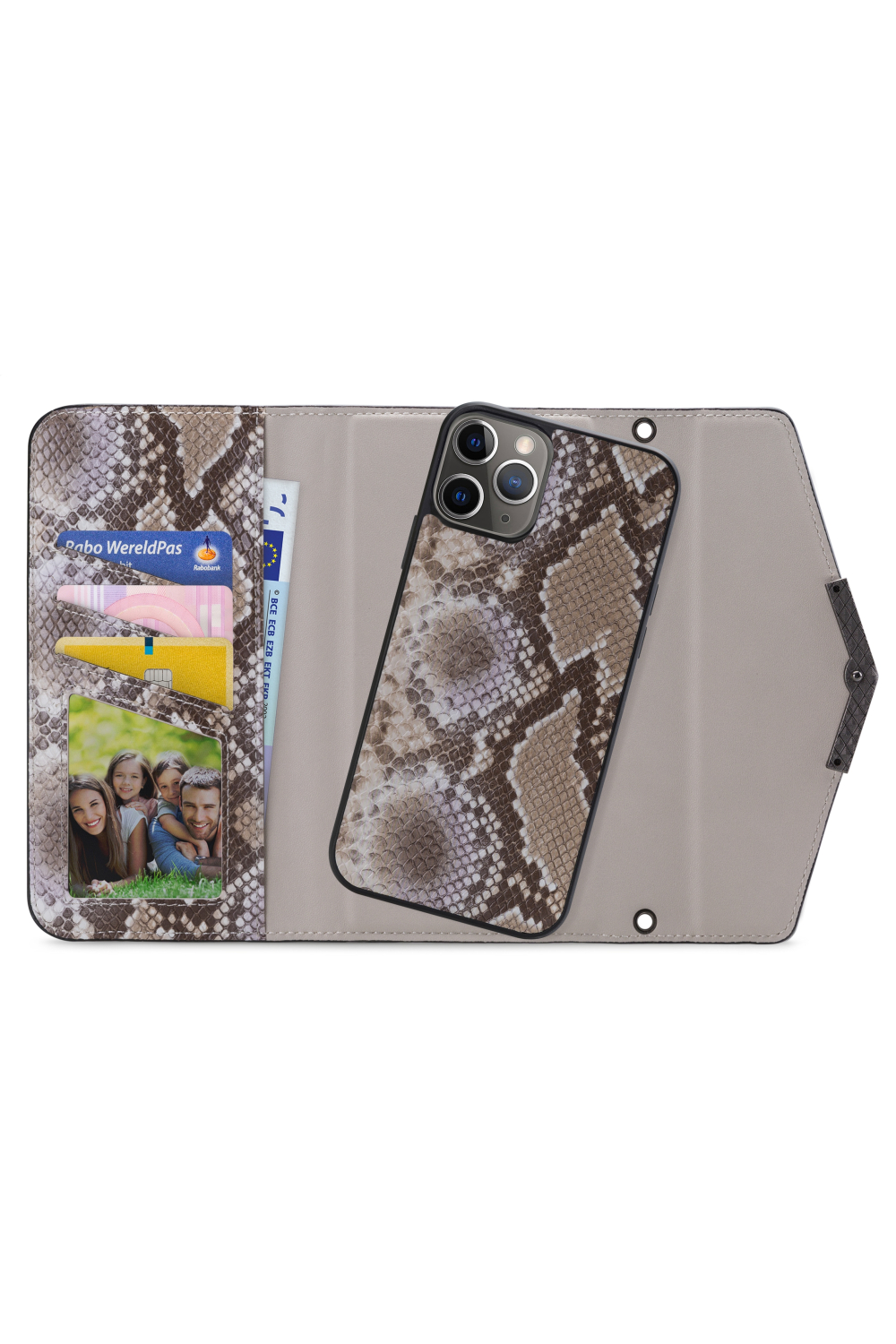 Mobilize 2In1 Elegant Magnet Clutch Apple Iphone 11 Pro Beige Snake - Afbeelding 2