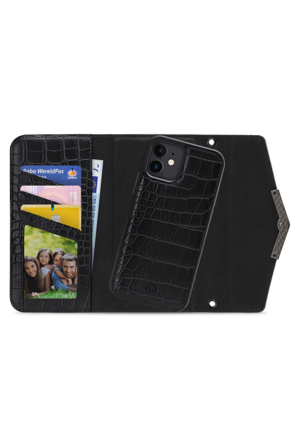 Mobilize 2In1 Elegant Magnet Clutch Apple Iphone 12 Mini Black Croco - Afbeelding 2