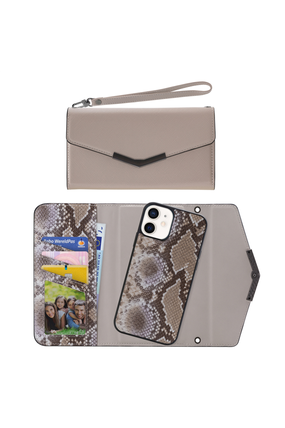 Mobilize 2In1 Elegant Magnet Clutch Apple Iphone 12 Mini Beige Snake