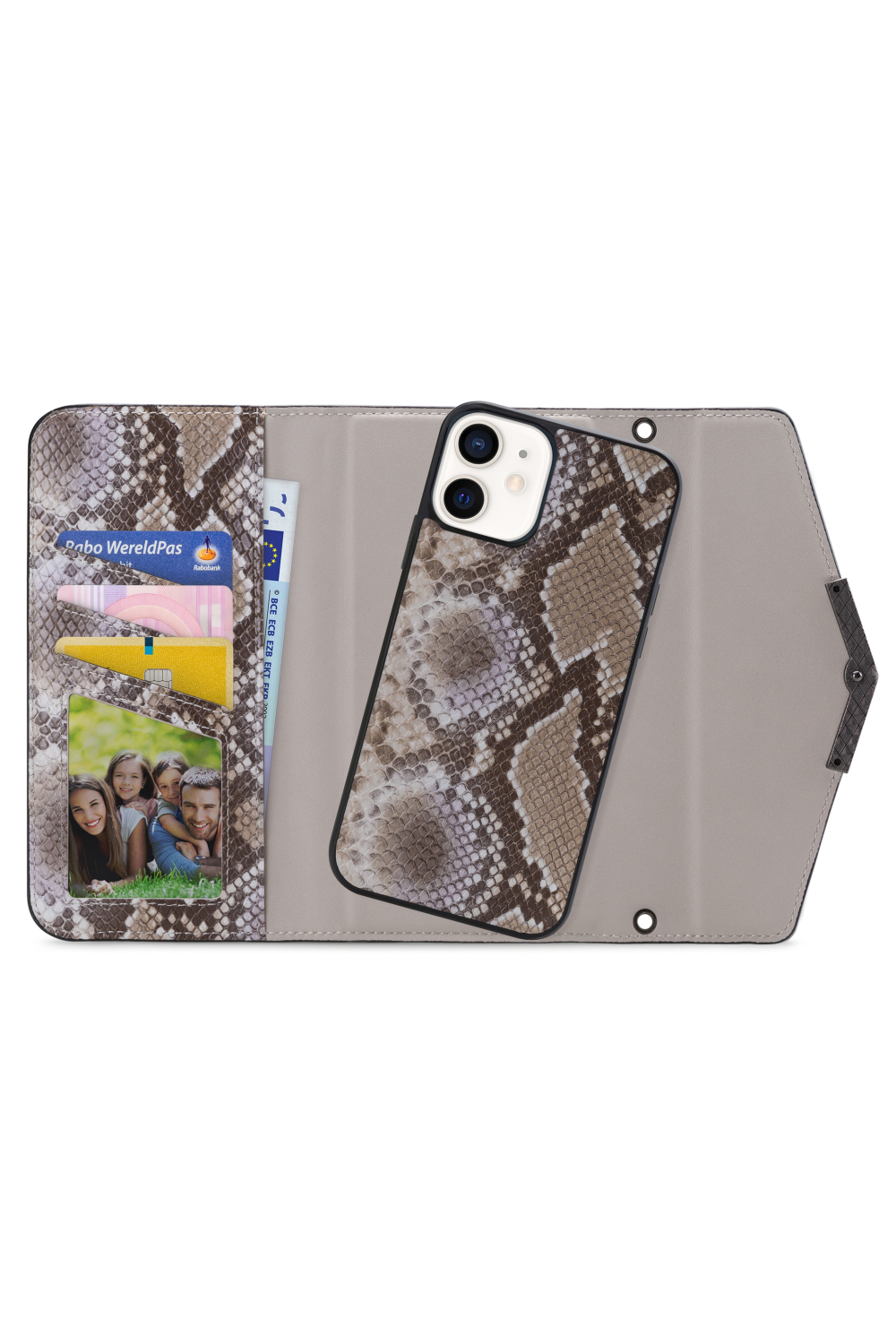 Mobilize 2In1 Elegant Magnet Clutch Apple Iphone 12 Mini Beige Snake - Afbeelding 2
