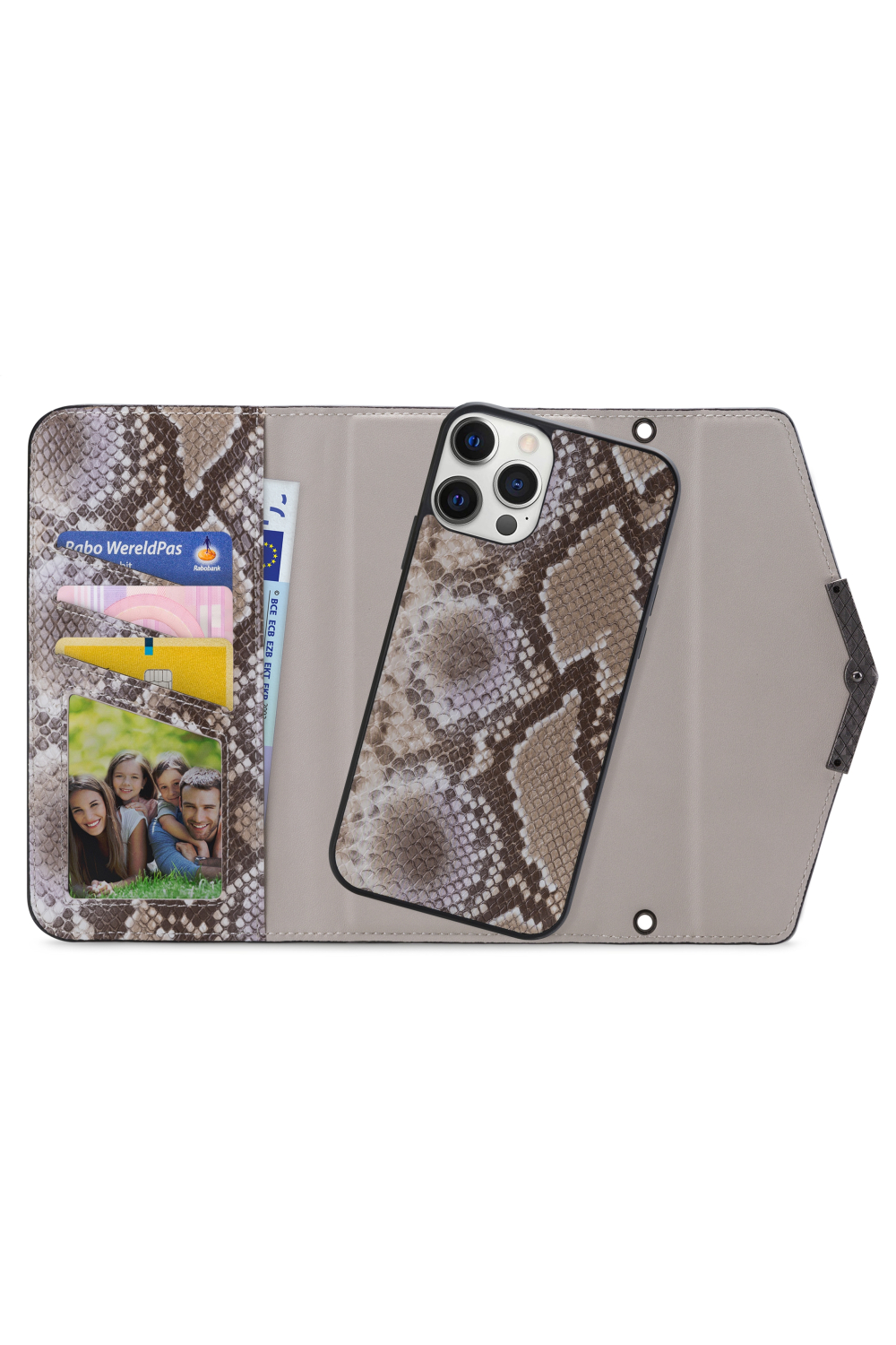 Mobilize 2In1 Elegant Magnet Clutch Apple Iphone 12 Pro Max Beige Snake - Afbeelding 2