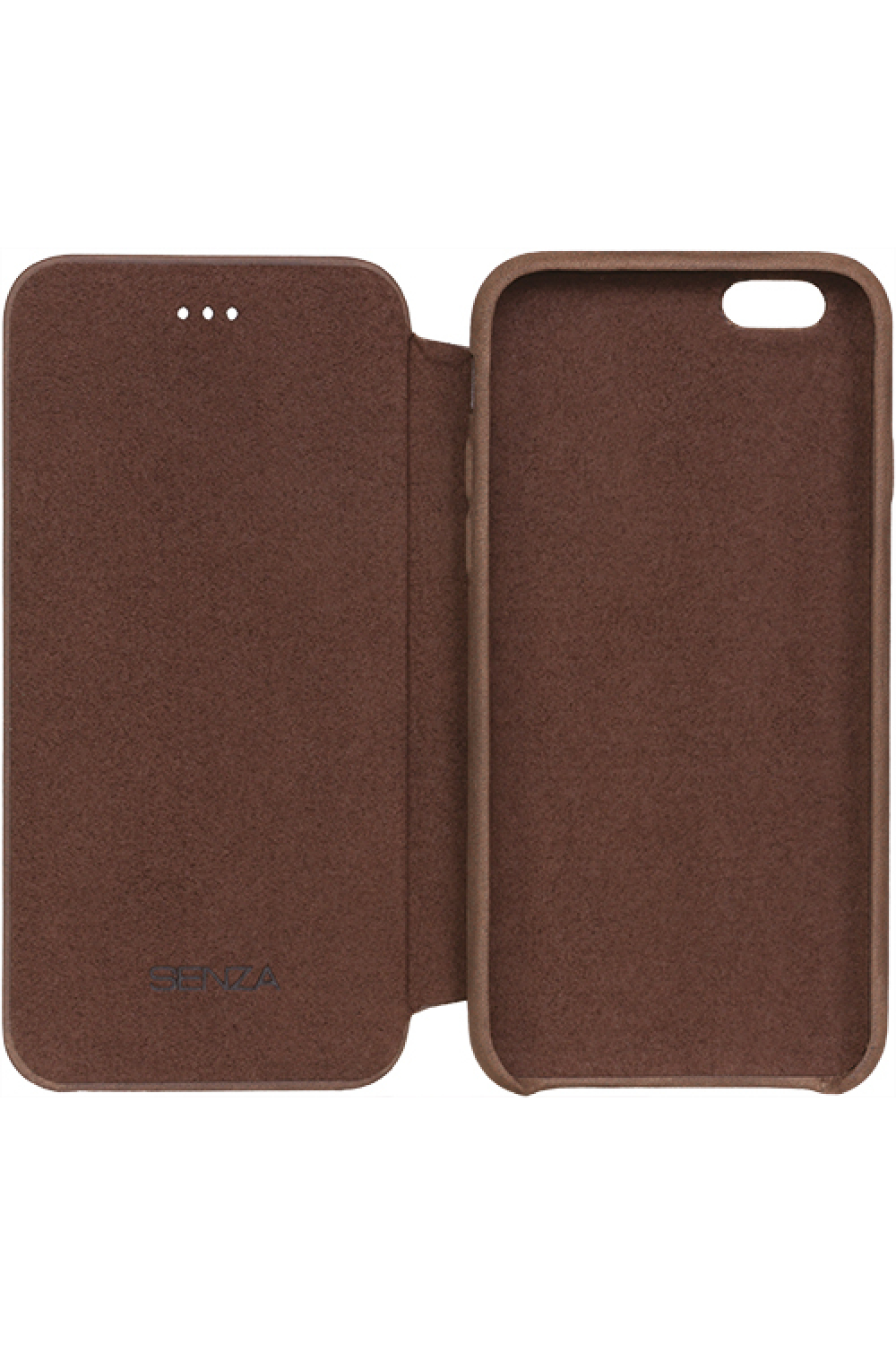 Senza Raw Skinny Leather Booklet Apple Iphone 6/6S Chestnut Brown - Afbeelding 3