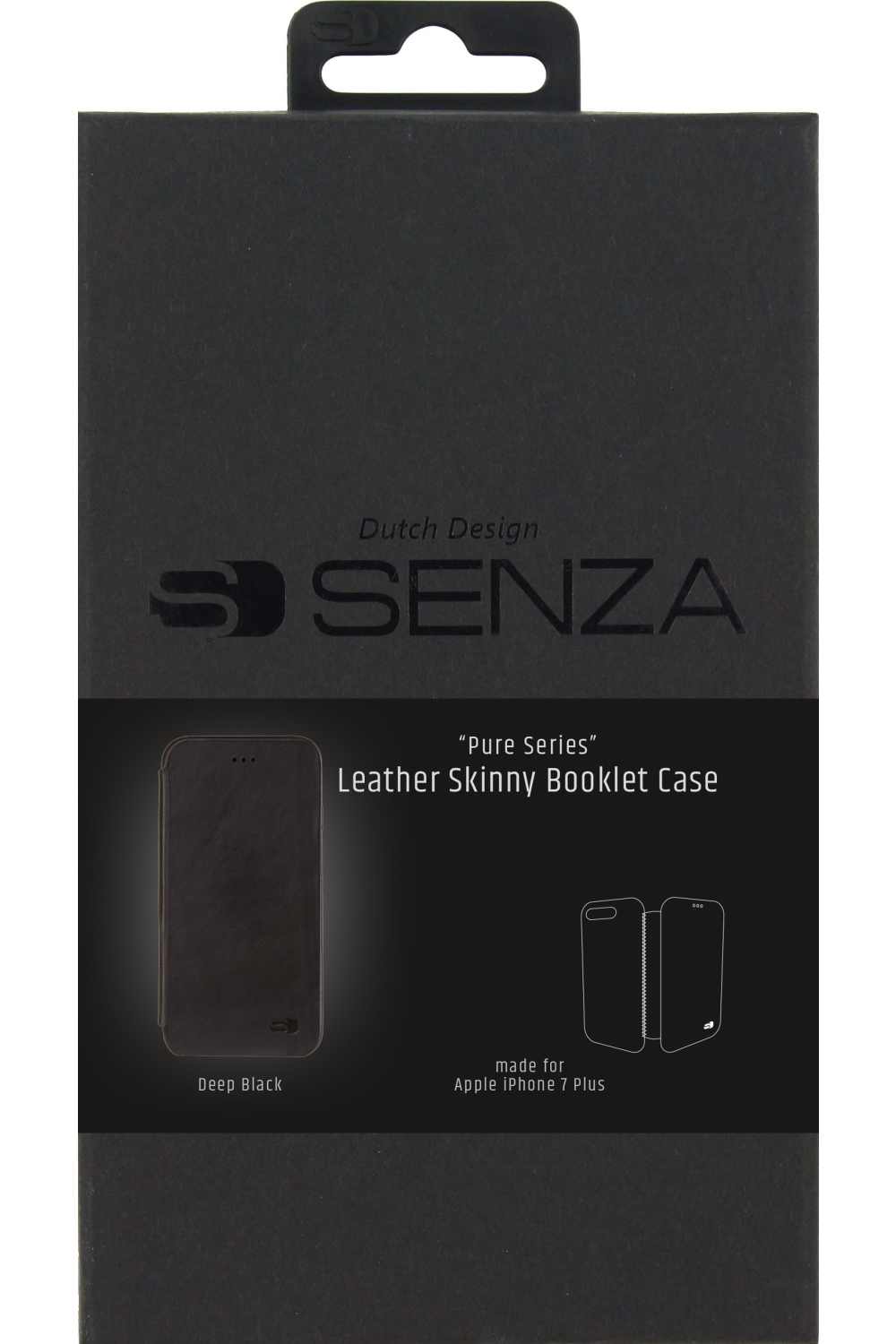 Senza Pure Skinny Leather Booklet Apple Iphone 7 Plus/8 Plus Deep Black - Afbeelding 4