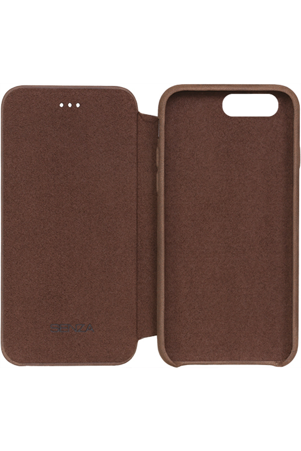 Senza Raw Skinny Leather Booklet Apple Iphone 7 Plus/8 Plus Chestnut Brown - Afbeelding 3