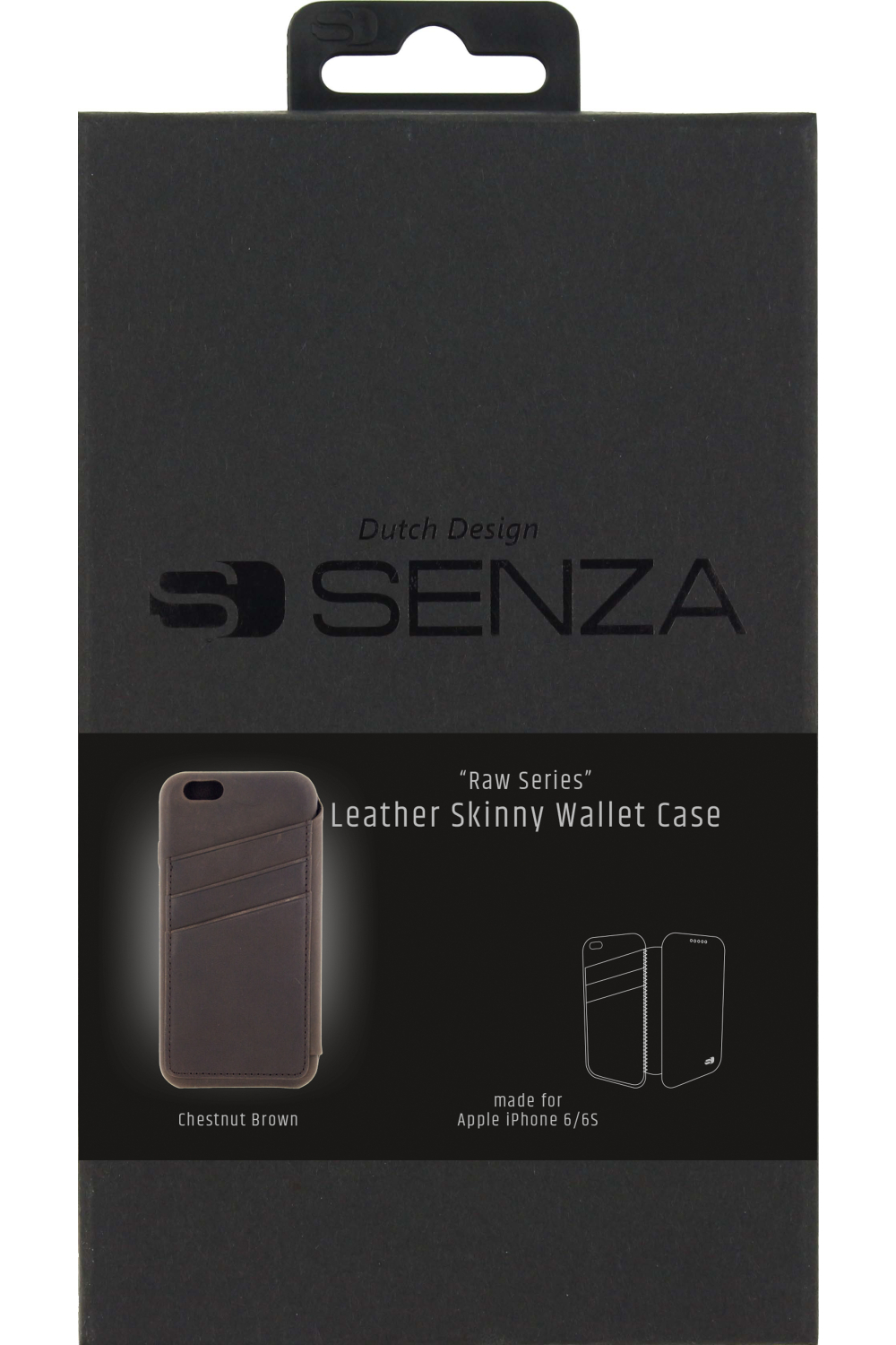 Senza Raw Skinny Leather Wallet Apple Iphone 6/6S Chestnut Brown - Afbeelding 4