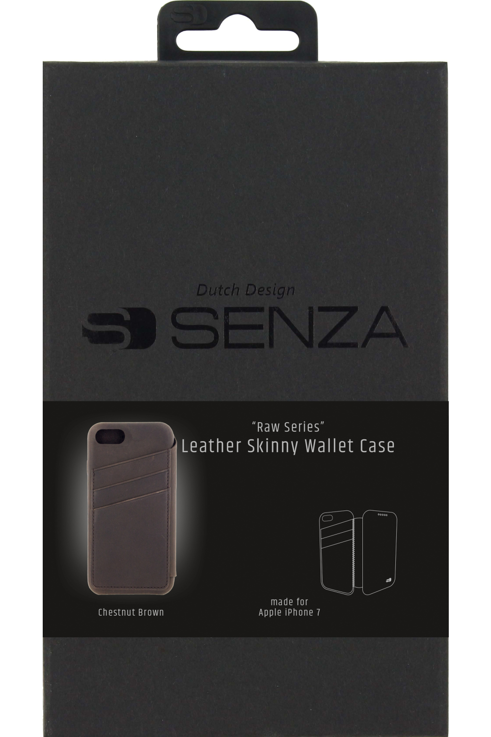 Senza Raw Skinny Leather Wallet Apple Iphone 7/8/Se (2020/2022) Chestnut Brown - Afbeelding 4