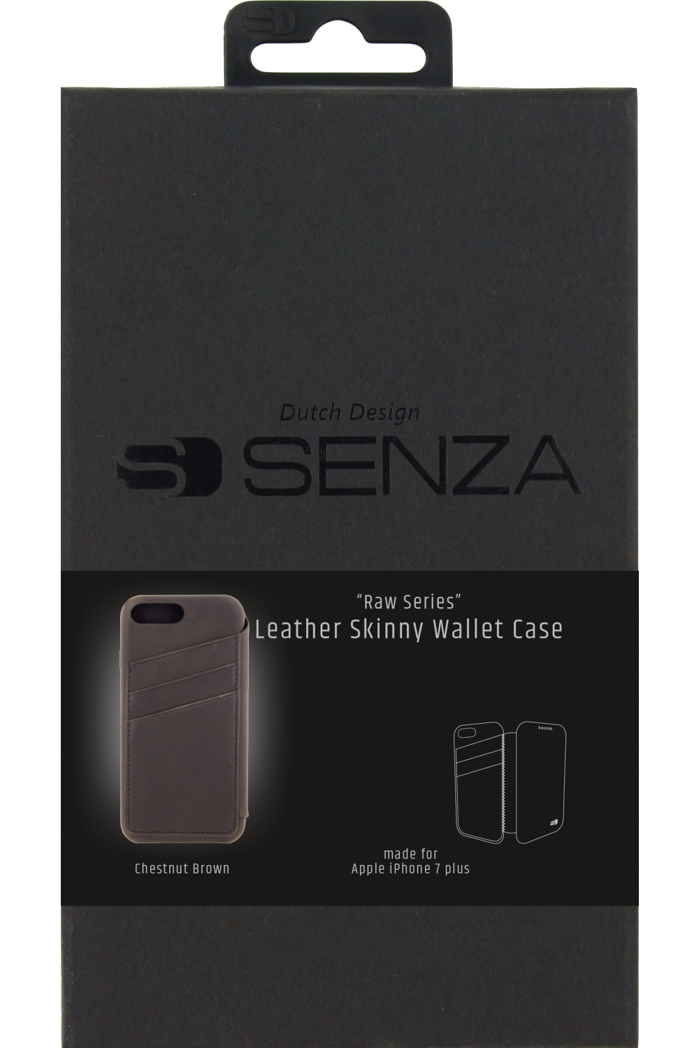 Senza Raw Skinny Leather Wallet Apple Iphone 7 Plus/8 Plus Chestnut Brown - Afbeelding 4
