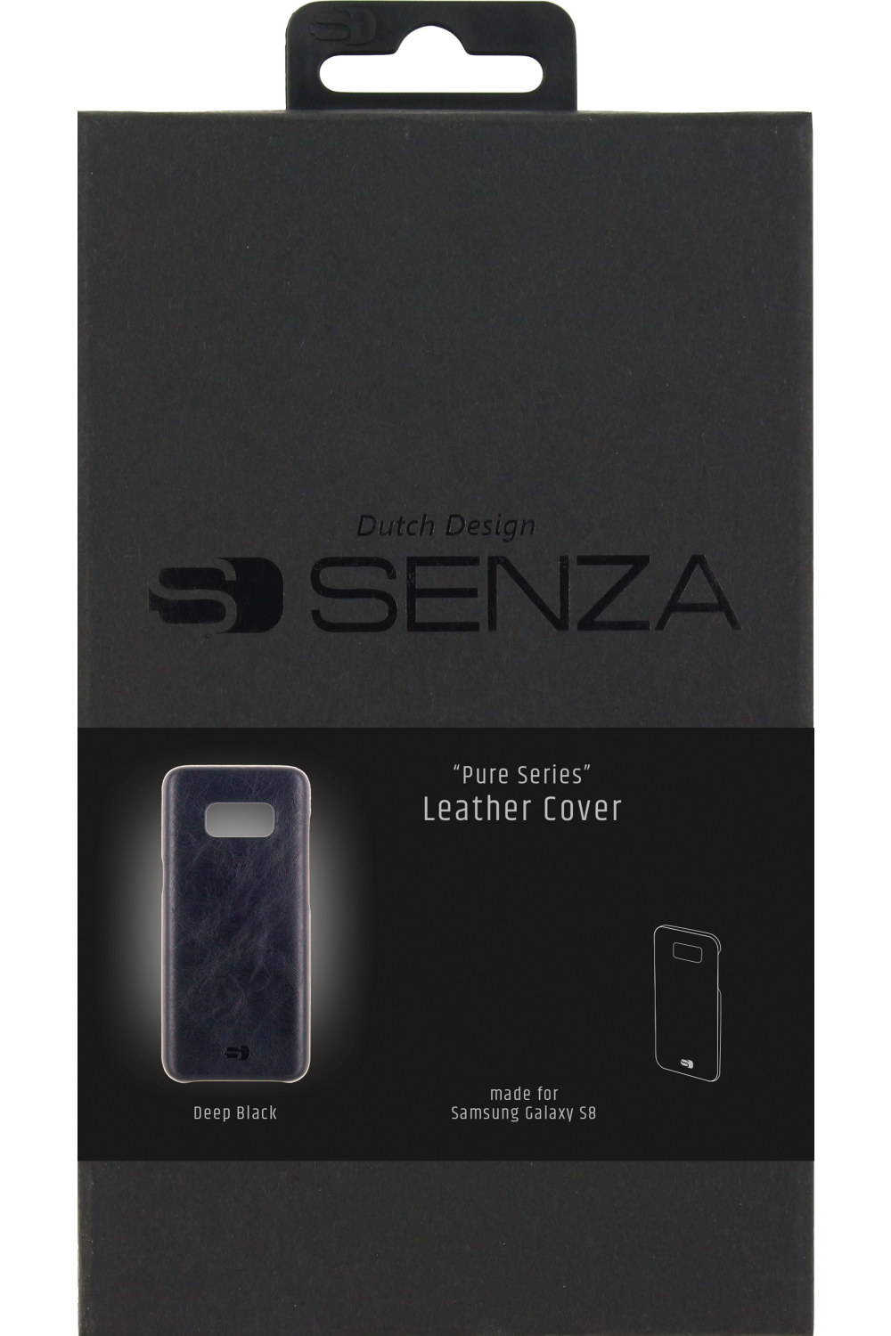 Senza Pure Leather Cover Samsung Galaxy S8 Deep Black - Afbeelding 3