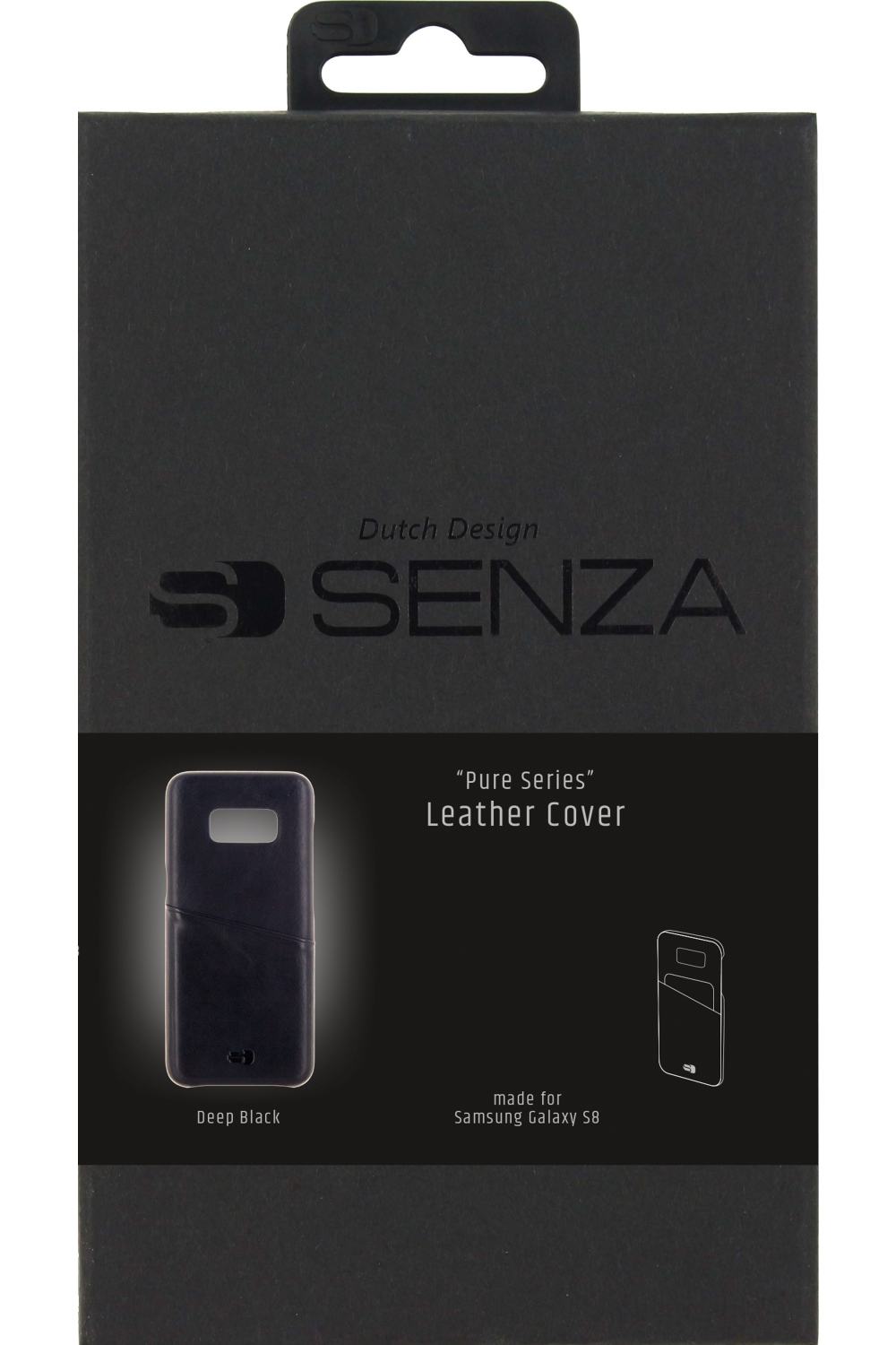 Senza Pure Leather Cover With Card Slot Samsung Galaxy S8 Deep Black - Afbeelding 3