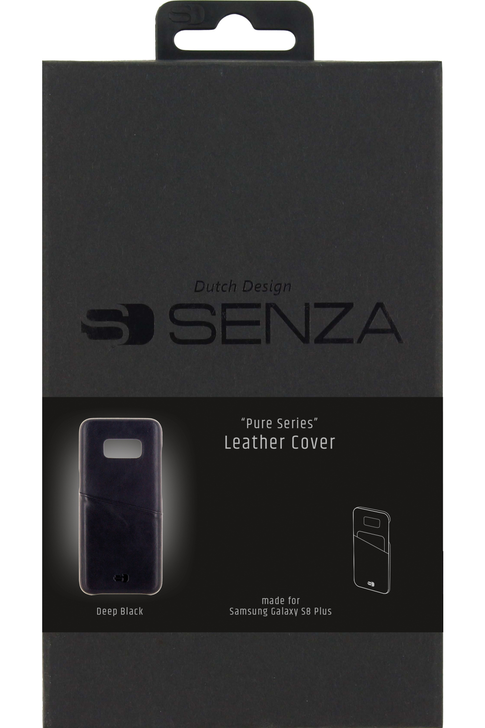 Senza Pure Leather Cover With Card Slot Samsung Galaxy S8+ Deep Black - Afbeelding 3