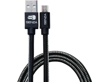 Senza Premium Leather Charge/Sync Cable Micro Usb 1.5M. 12W Black