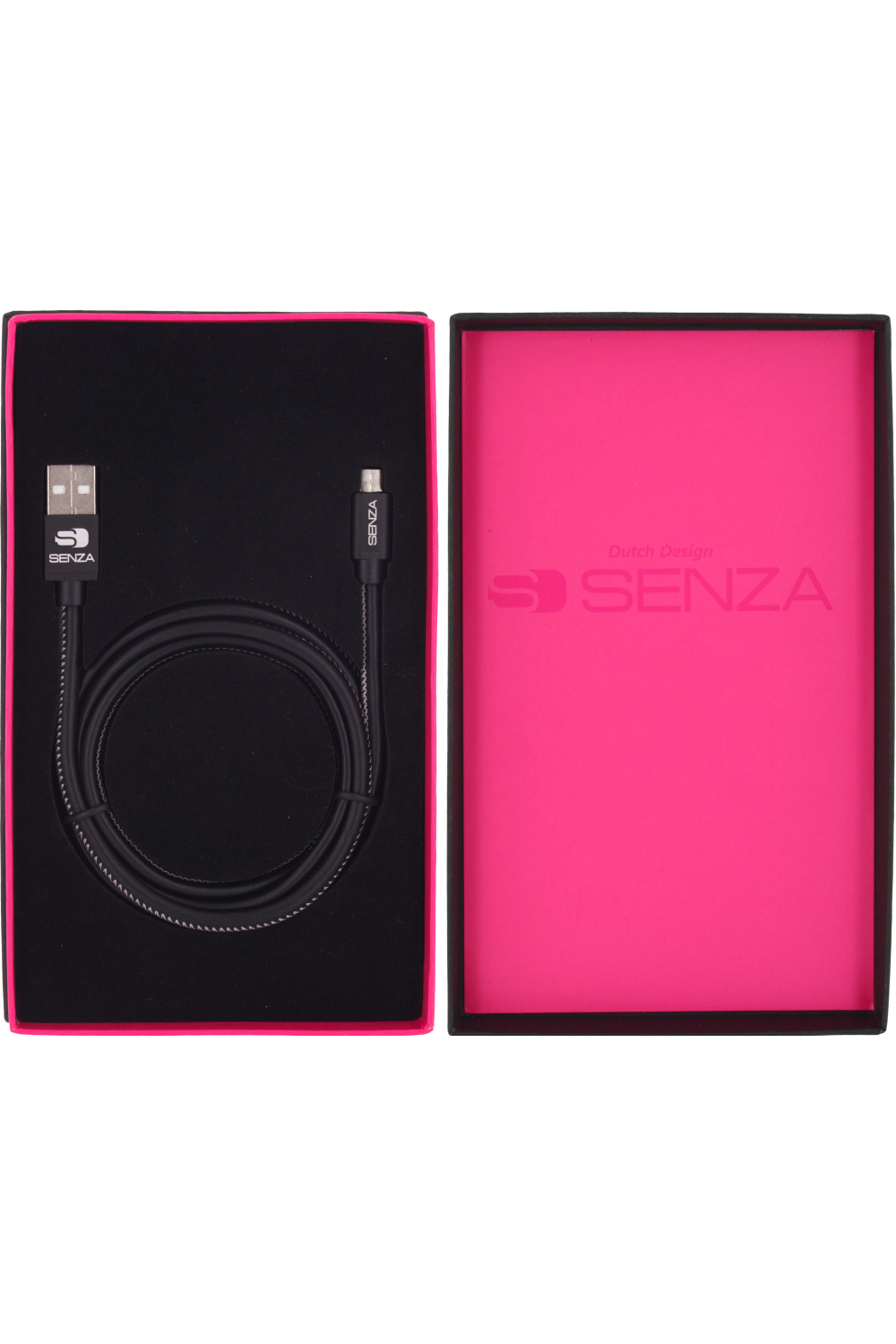 Senza Premium Leather Charge/Sync Cable Micro Usb 1.5M. 12W Black - Afbeelding 5