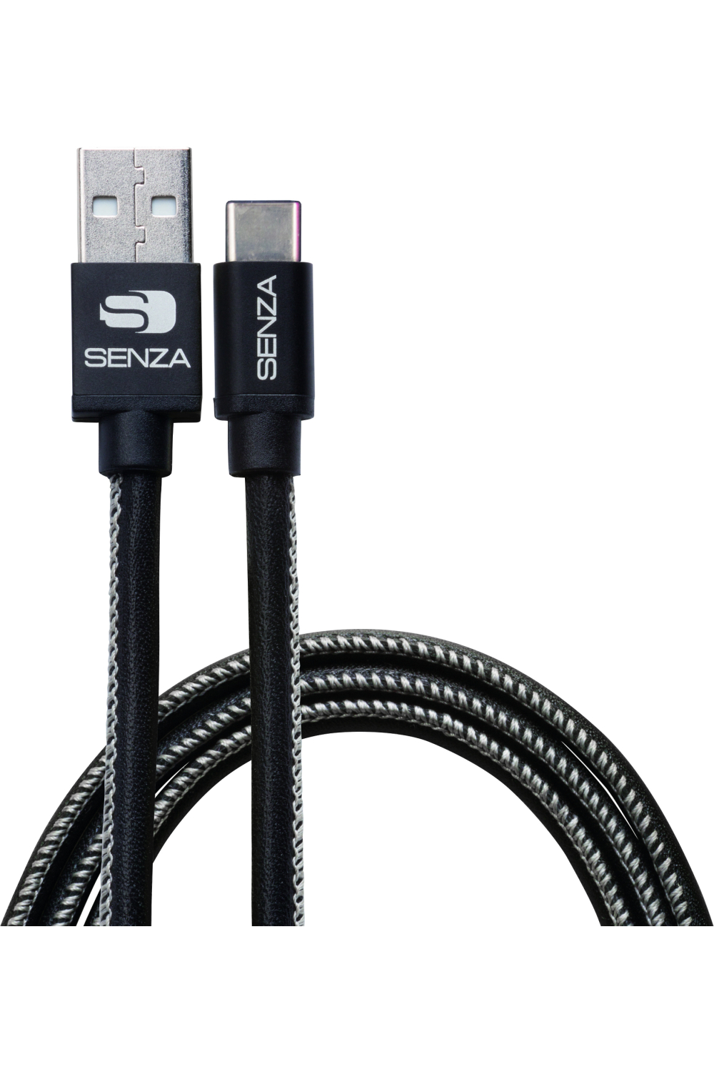 Senza Premium Leather Charge/Sync Cable Usb-C 1.5M. 15W Black