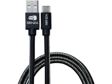 Senza Premium Leather Charge/Sync Cable Usb-C 1.5M. 15W Black