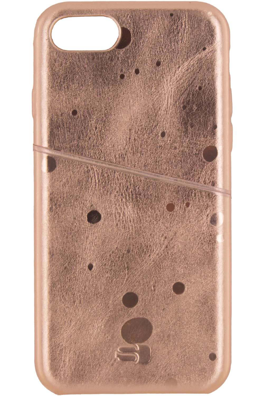 Senza Glam Leather Cover With Card Slot Apple Iphone 7/8/Se (2020/2022) Metallic Rosé