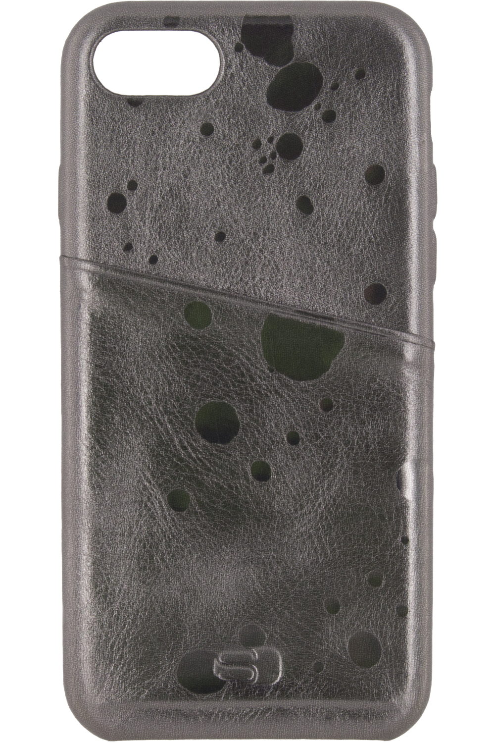 Senza Glam Leather Cover With Card Slot Apple Iphone 7/8/Se (2020/2022) Metallic Grey