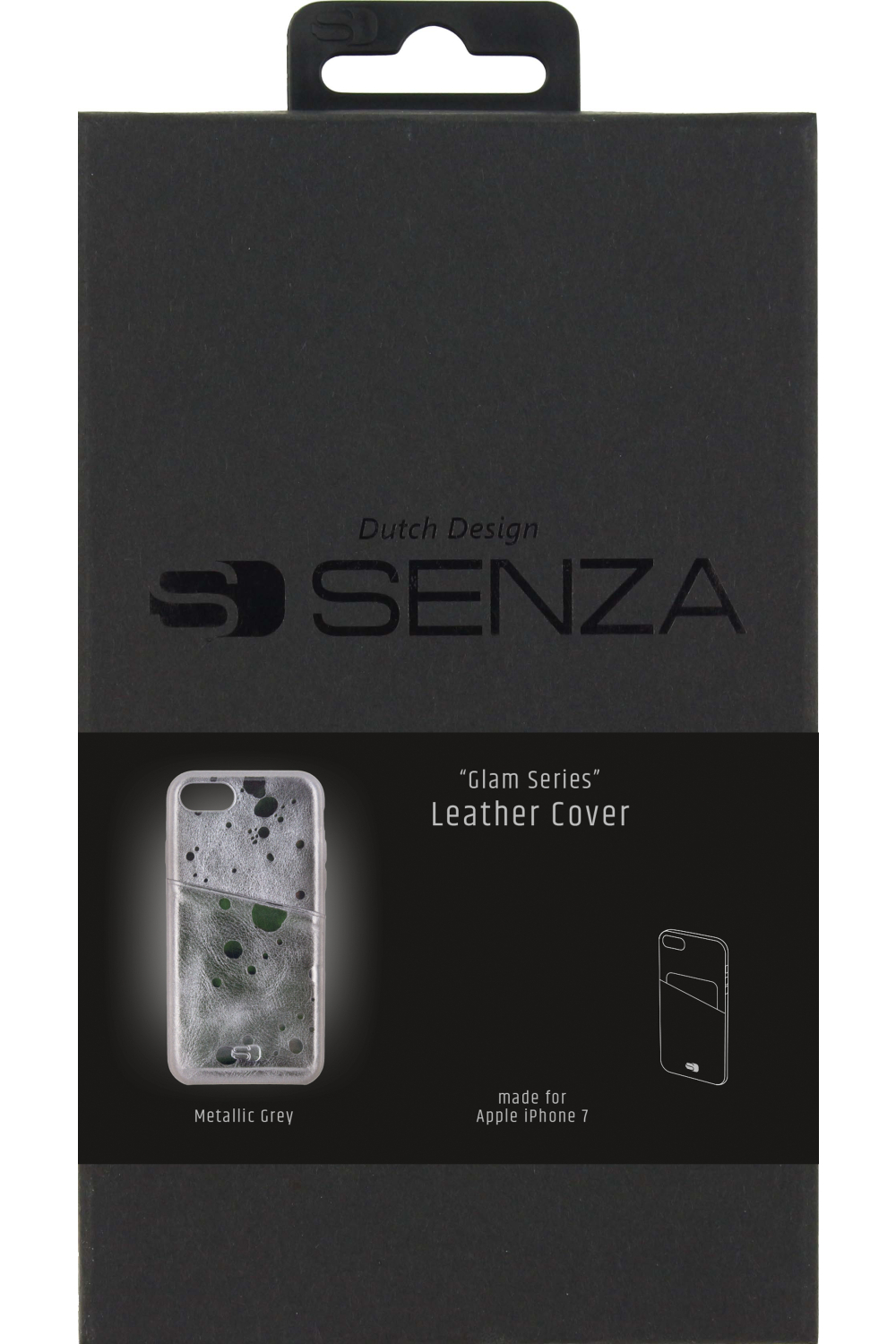 Senza Glam Leather Cover With Card Slot Apple Iphone 7/8/Se (2020/2022) Metallic Grey - Afbeelding 3