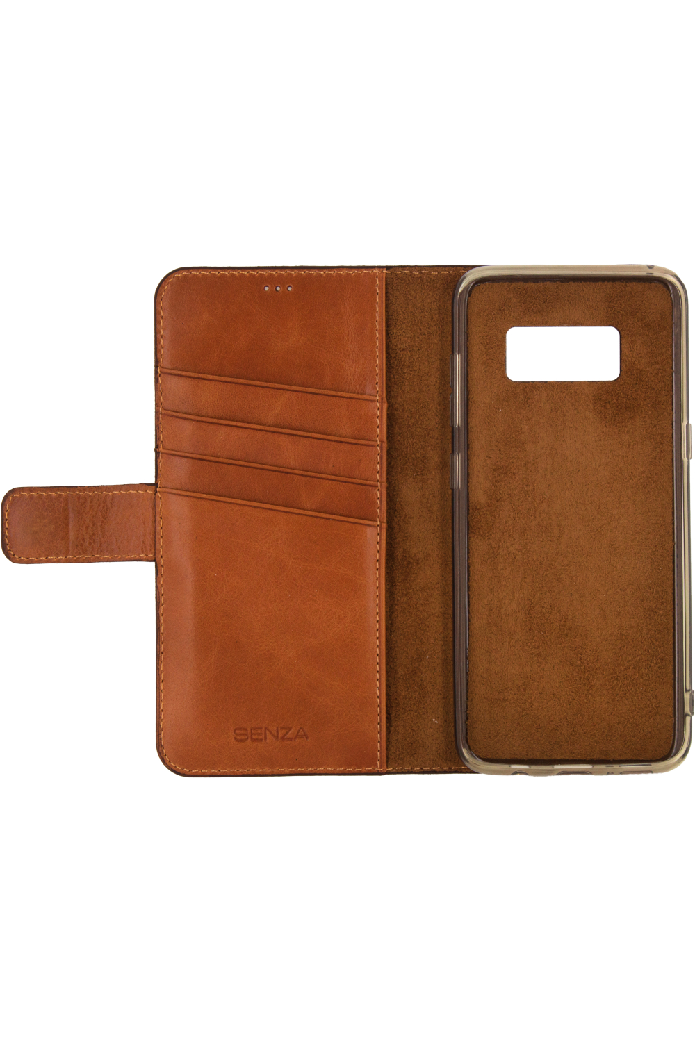 Senza Desire Leather Wallet Samsung Galaxy S8+ Burned Cognac - Afbeelding 2