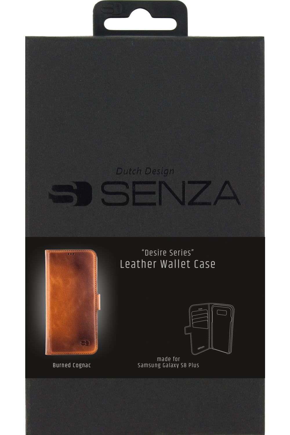Senza Desire Leather Wallet Samsung Galaxy S8+ Burned Cognac - Afbeelding 3