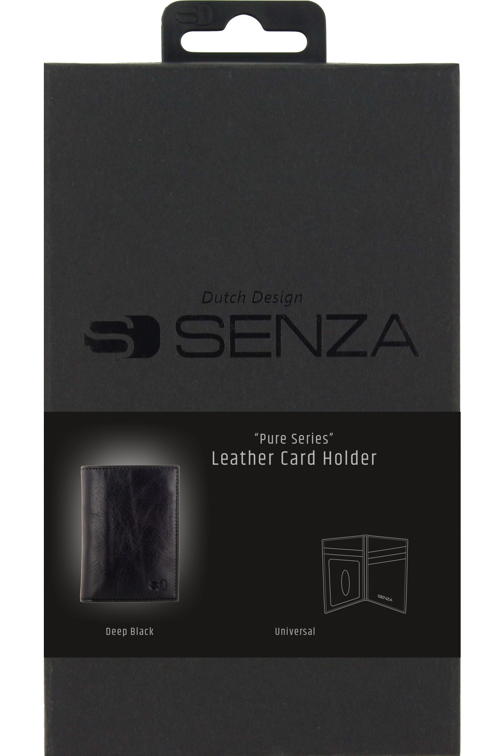 Senza Pure Leather Card Holder Deep Black - Afbeelding 4