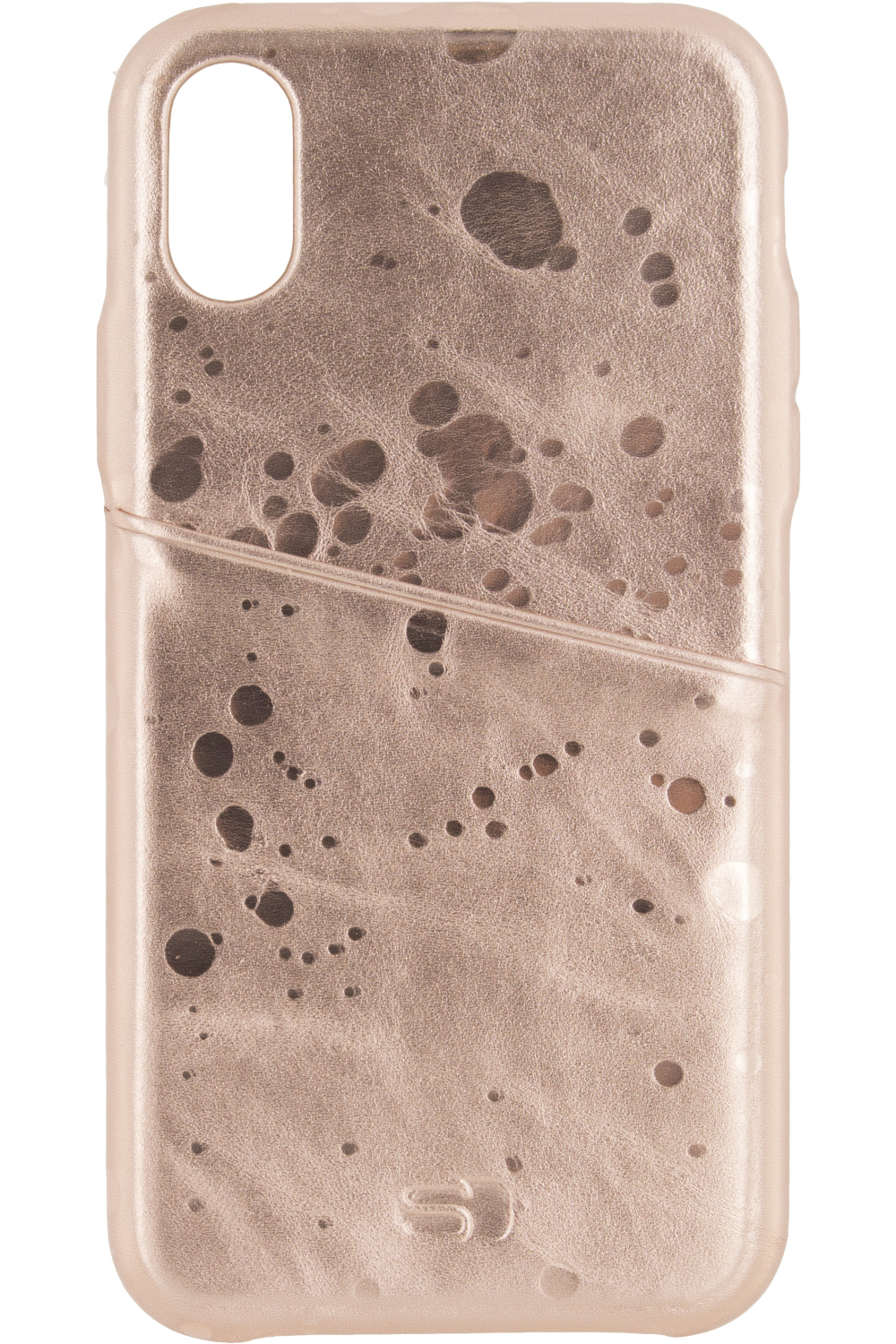 Senza Glam Leather Cover With Card Slot Apple Iphone X/Xs Metallic Rosé