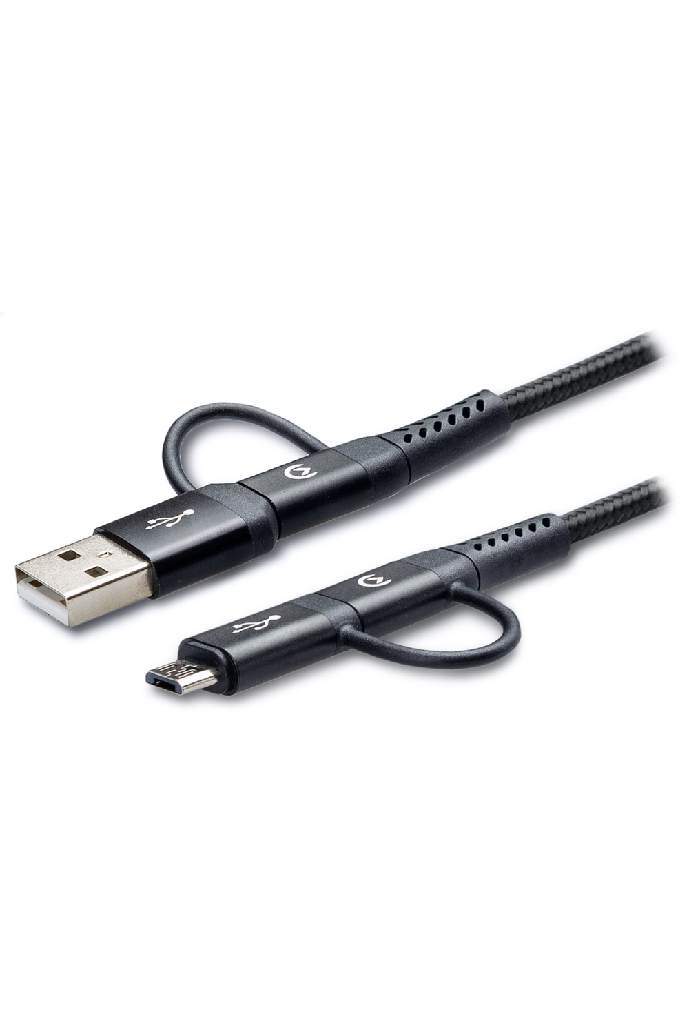Mobilize Strong Nylon Cable 4In1 Usb, Usb-C To Micro Usb, Usb-C 1.5M Black