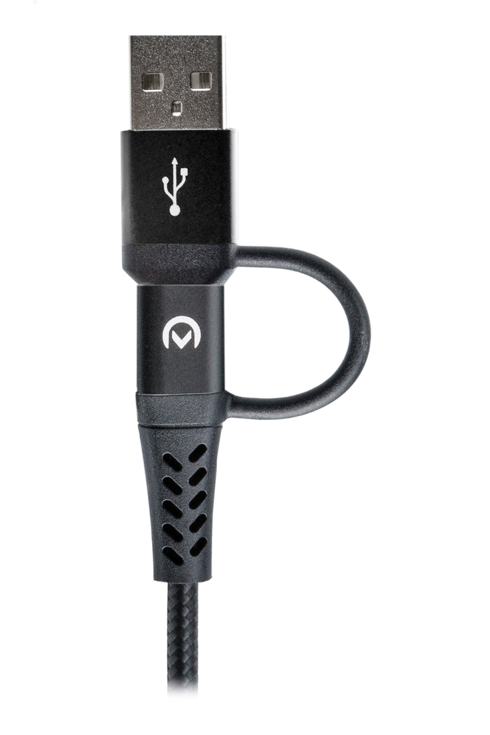 Mobilize Strong Nylon Cable 4In1 Usb, Usb-C To Micro Usb, Usb-C 1.5M Black - Afbeelding 3