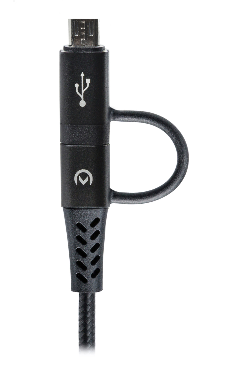Mobilize Strong Nylon Cable 4In1 Usb, Usb-C To Micro Usb, Usb-C 1.5M Black - Afbeelding 4