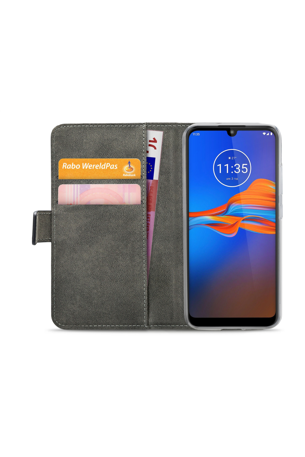 Mobilize Classic Gelly Wallet Book Case Motorola Moto E6 Plus Black - Afbeelding 4