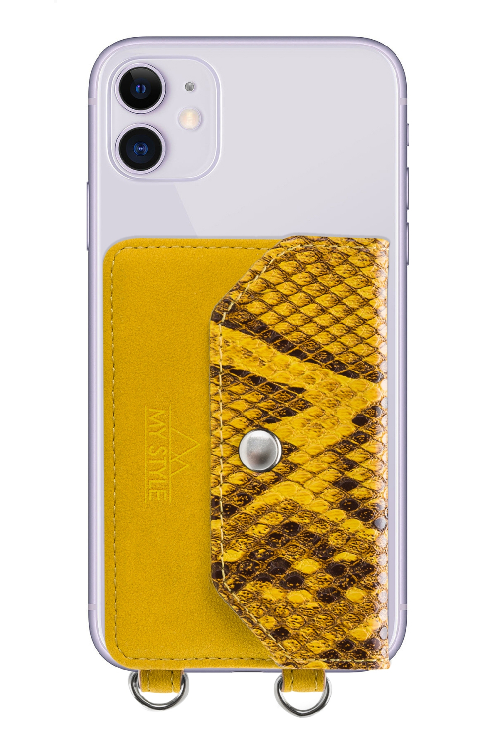My Style Crossbody Stick-On Phone Pocket With Rfid Yellow Snake - Afbeelding 4